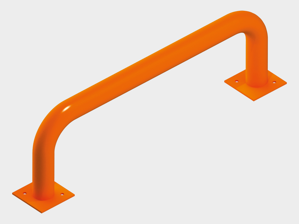 Safety fences. Fences are placed inside the premise to protect the walls from collisions with forklifts, ensuring correct and safe movement of the vehicle inside the premises and near the loading dock. Fences are made of steel tubes of 100–159 mm diameter, may have any design and be manufactured in accordance with customer’s orders.